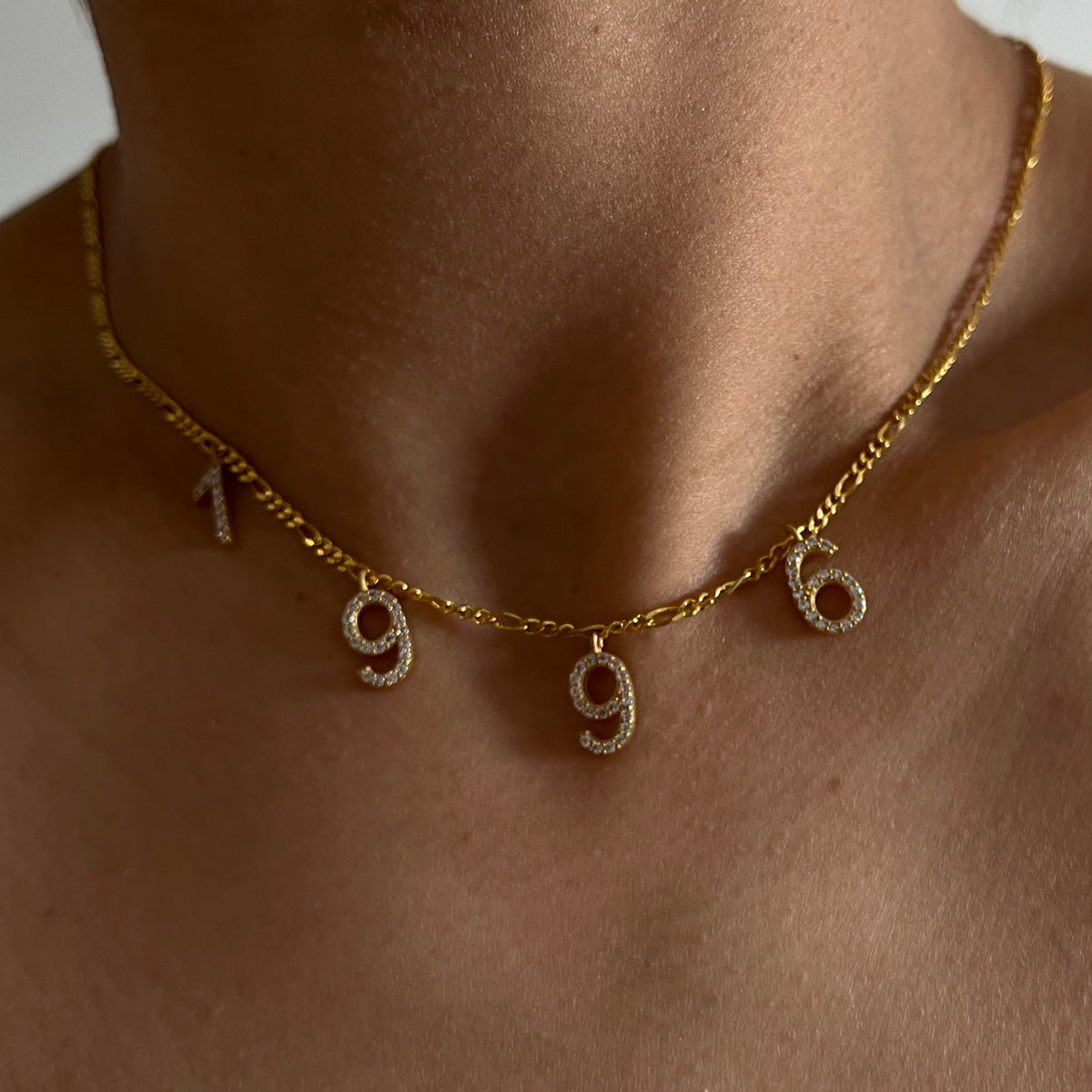 Kişiye Özel Zirkon Taşlı Tarihli Figaro Zincir Kolye | 925 Ayar Gümüş – Jeweliay Jewelry – 4
