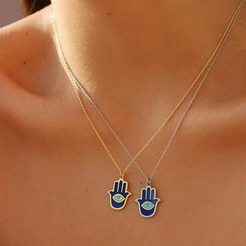 Mineli Gözlü Fatma Ana Eli Kolye | 925 Ayar Gümüş – Jeweliay Jewelry – 5