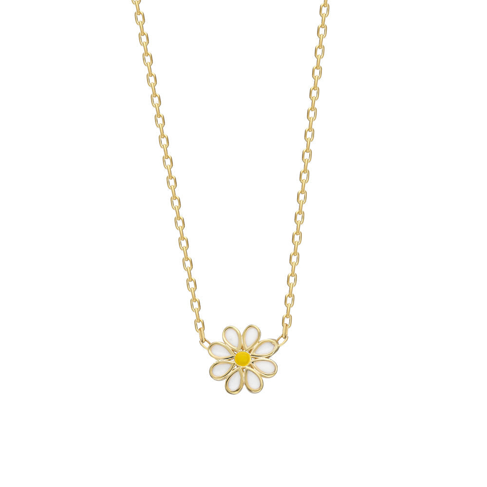 Mineli Mini Papatya Kolye | 925 Ayar Gümüş – Jeweliay Jewelry – 1 – Gold beyaz fon #RENK_gold