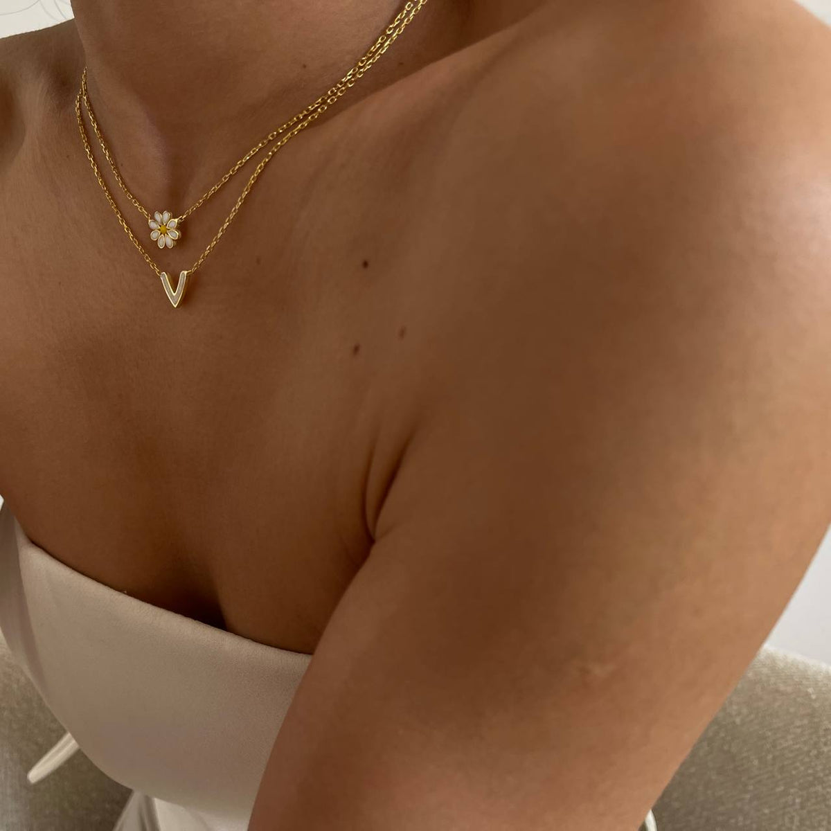 Mineli Mini Papatya Kolye | 925 Ayar Gümüş – Jeweliay Jewelry – 5
