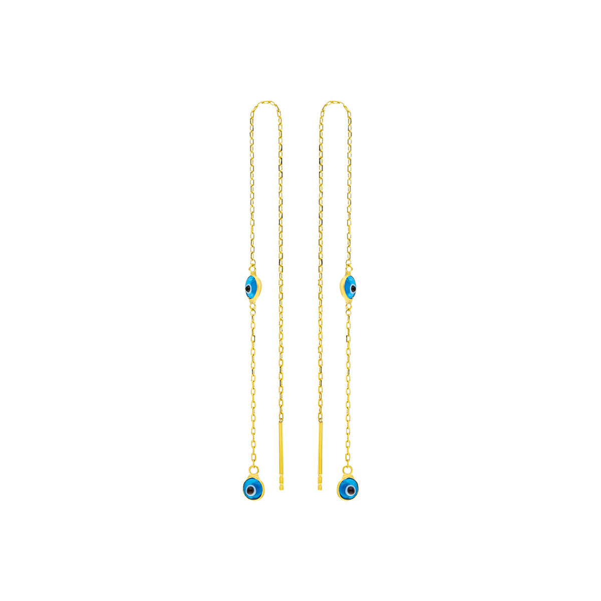 Mini Göz Nazarlı Sallantılı Küpe | 925 Ayar Gümüş – Jeweliay Jewelry – 1 – Gold beyaz fon #RENK_gold