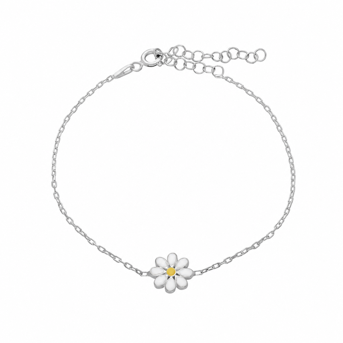 Mini Mineli Papatya Bileklik | 925 Ayar Gümüş – Jeweliay Jewelry – 2 – Silver beyaz fon #RENK_silver