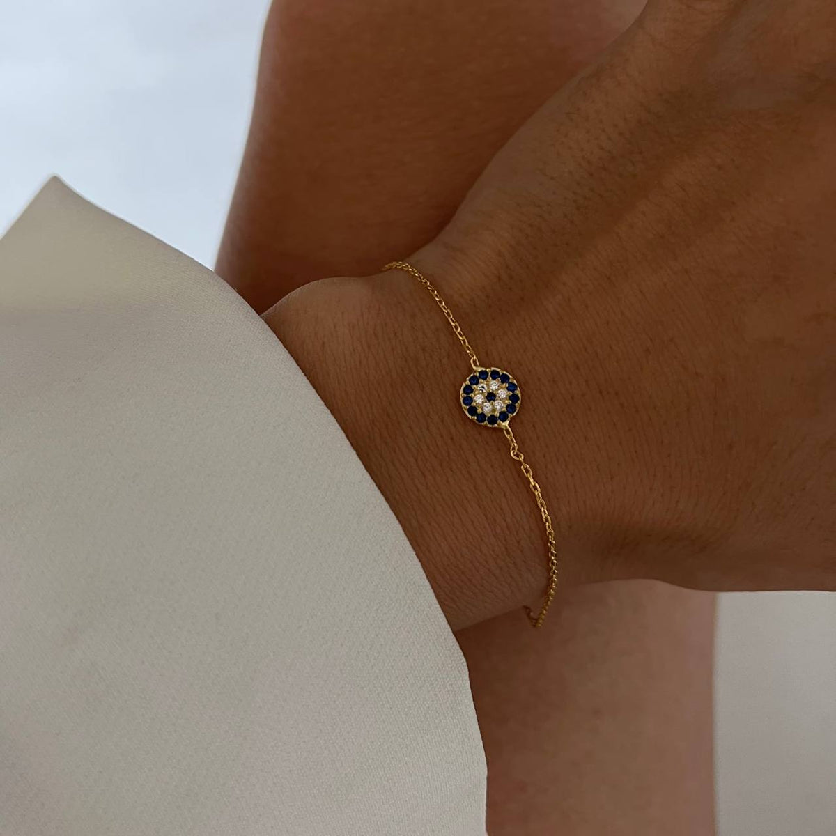 Mini Taşlı Nazar Bileklik | 925 Ayar Gümüş – Jeweliay Jewelry – 7