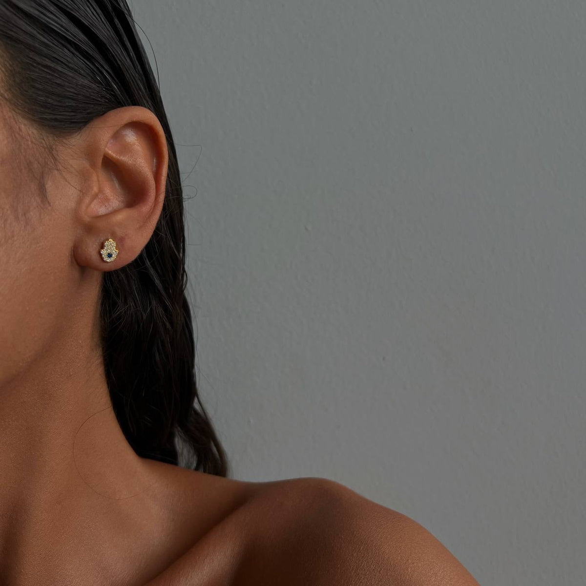 Mini Zirkon Taşlı Fatma Ana Eli Küpe | 925 Ayar Gümüş – Jeweliay Jewelry – 8