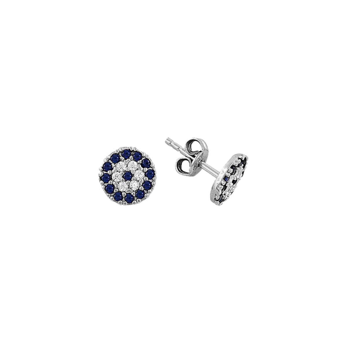 Mini Zirkon Taşlı Nazar Çivili Küpe | 925 Ayar Gümüş – Jeweliay Jewelry – 2 – Silver beyaz fon #RENK_silver