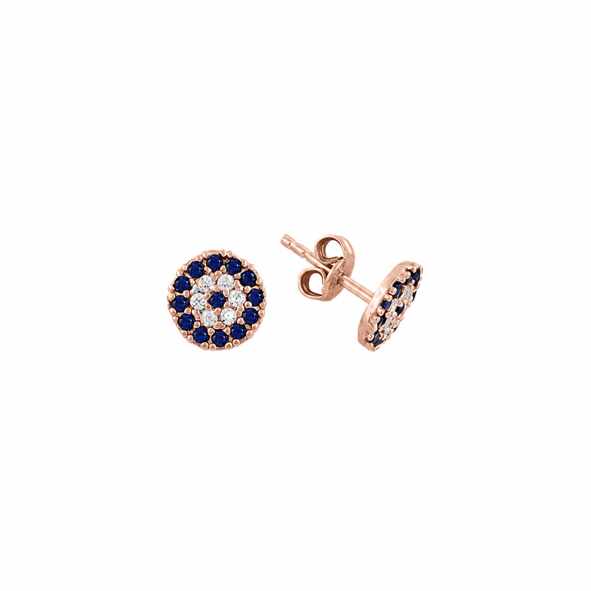 Mini Zirkon Taşlı Nazar Çivili Küpe | 925 Ayar Gümüş – Jeweliay Jewelry – 3 – Rose beyaz fon #RENK_rose