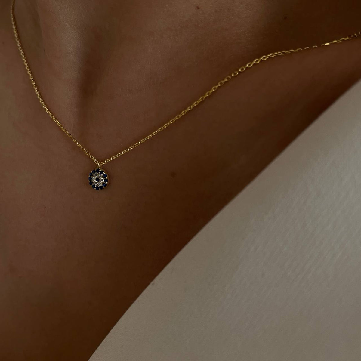 Mini Zirkon Taşlı Nazar Kolye | 925 Ayar Gümüş – Jeweliay Jewelry – 4