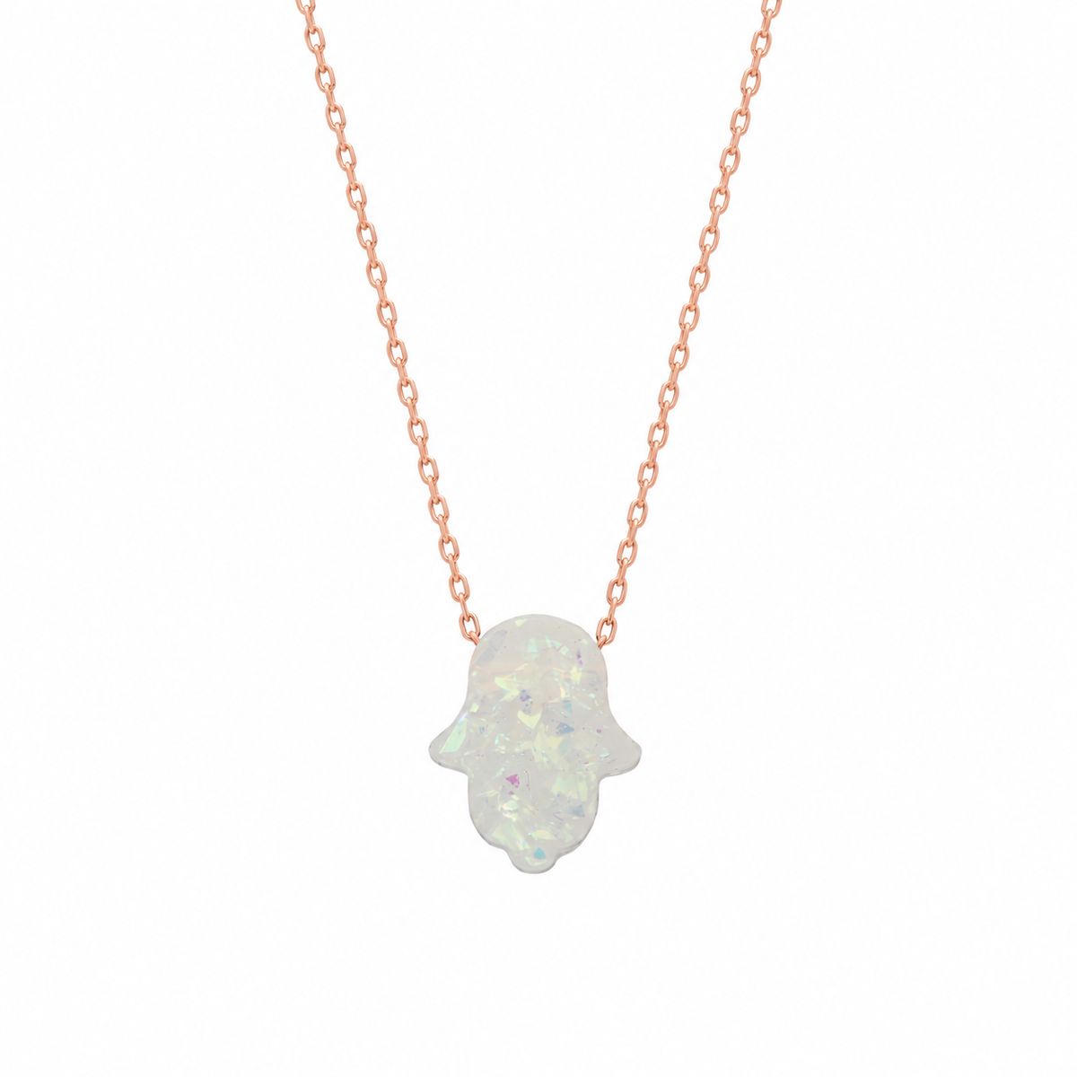 Opal Beyaz Fatma Ana Eli Kolye | 925 Ayar Gümüş – Jeweliay Jewelry – 3 – Rose beyaz fon #RENK_rose