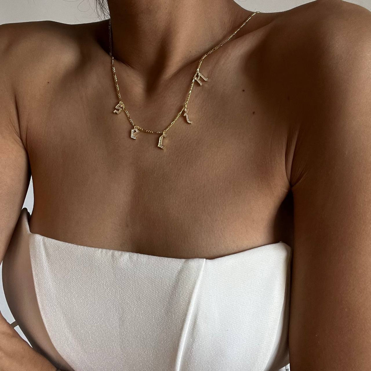 Kişiye Özel İsim Yazılı Taşlı Gotik Kolye | 925 Ayar Gümüş – Jeweliay Jewelry – 3