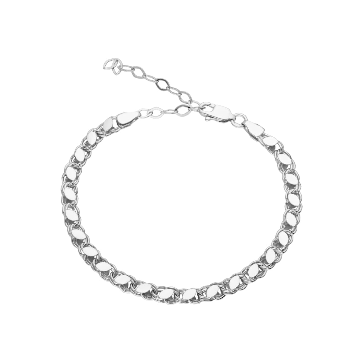 Pullu Arpa Zincir Bileklik | 925 Ayar Gümüş — Silver — beyaz fon #RENK_silver