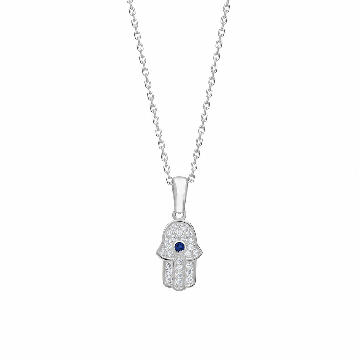 Safir Taşlı Fatma Ana Eli Kolye | 925 Ayar Gümüş – Jeweliay Jewelry – 2 – Silver beyaz fon #RENK_silver
