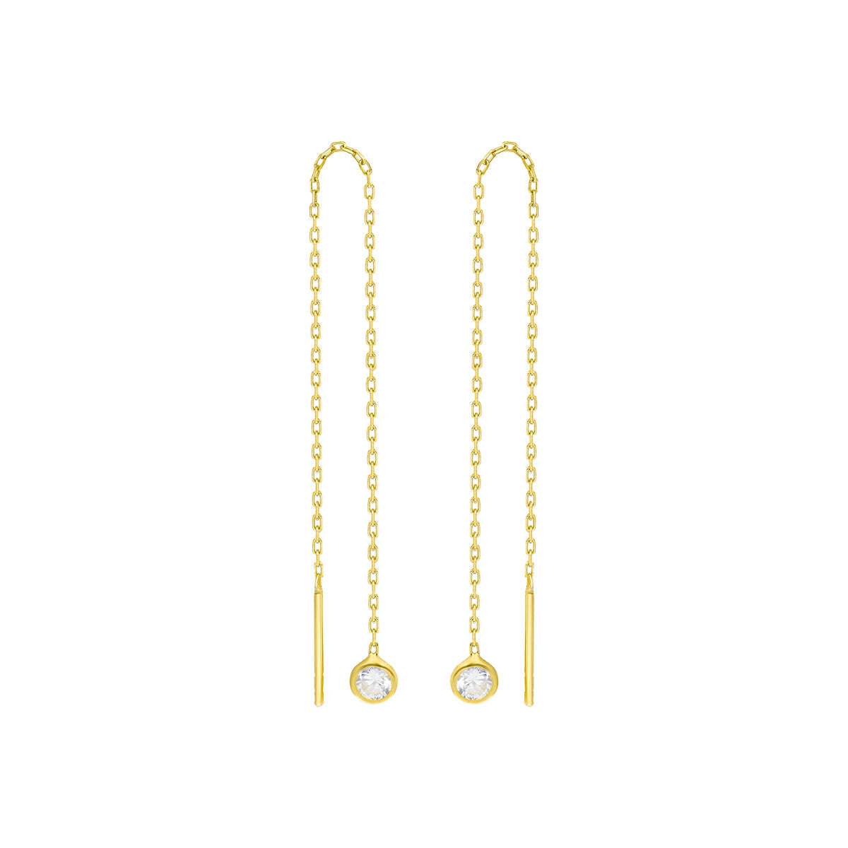 Sallantılı Kapama Taşlı Küpe | 925 Ayar Gümüş – Jeweliay Jewelry – 3 – Gold beyaz fon #RENK_gold