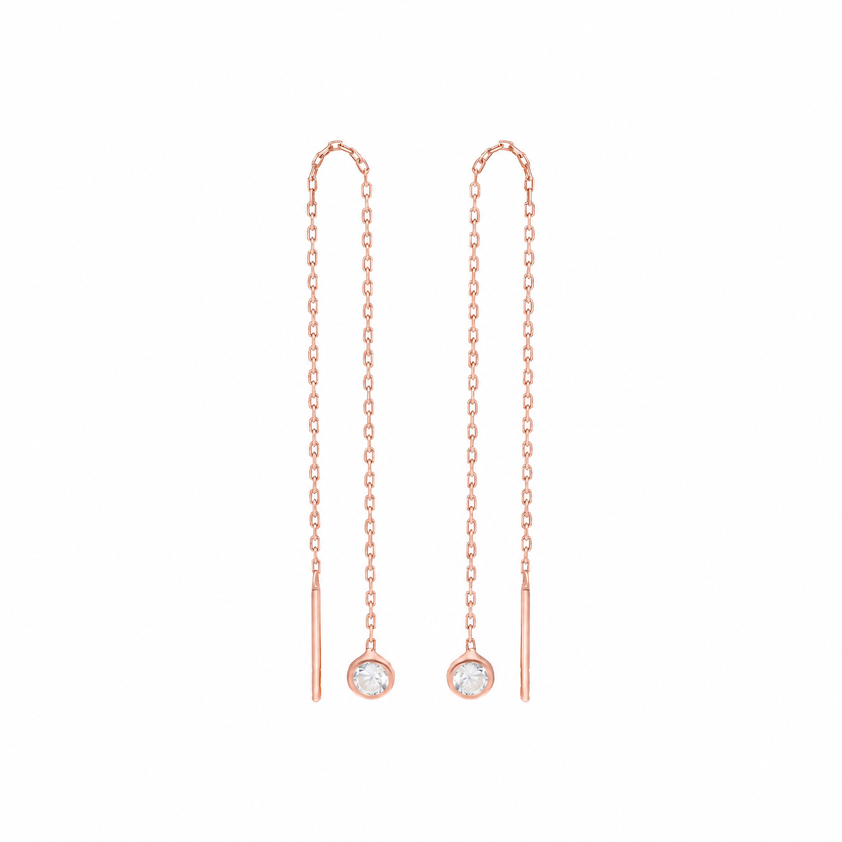 Sallantılı Kapama Taşlı Küpe | 925 Ayar Gümüş – Jeweliay Jewelry – 5 – Rose beyaz fon #RENK_rose