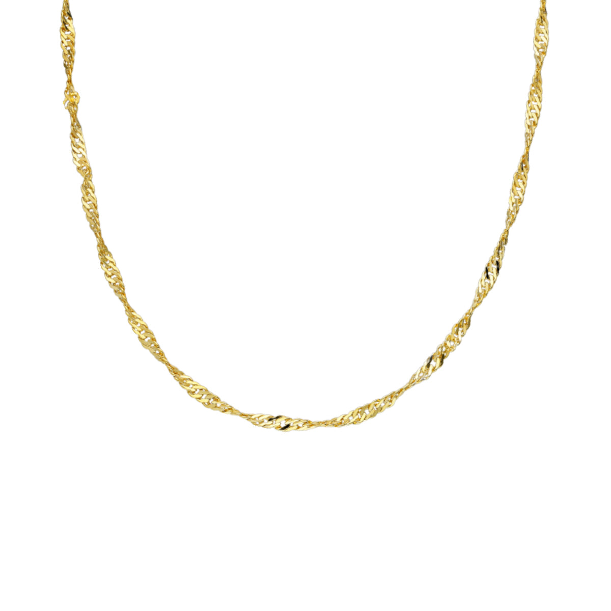 Singapur Zincir Kolye | 925 Ayar Gümüş — Gold — beyaz fon #Renk_gold