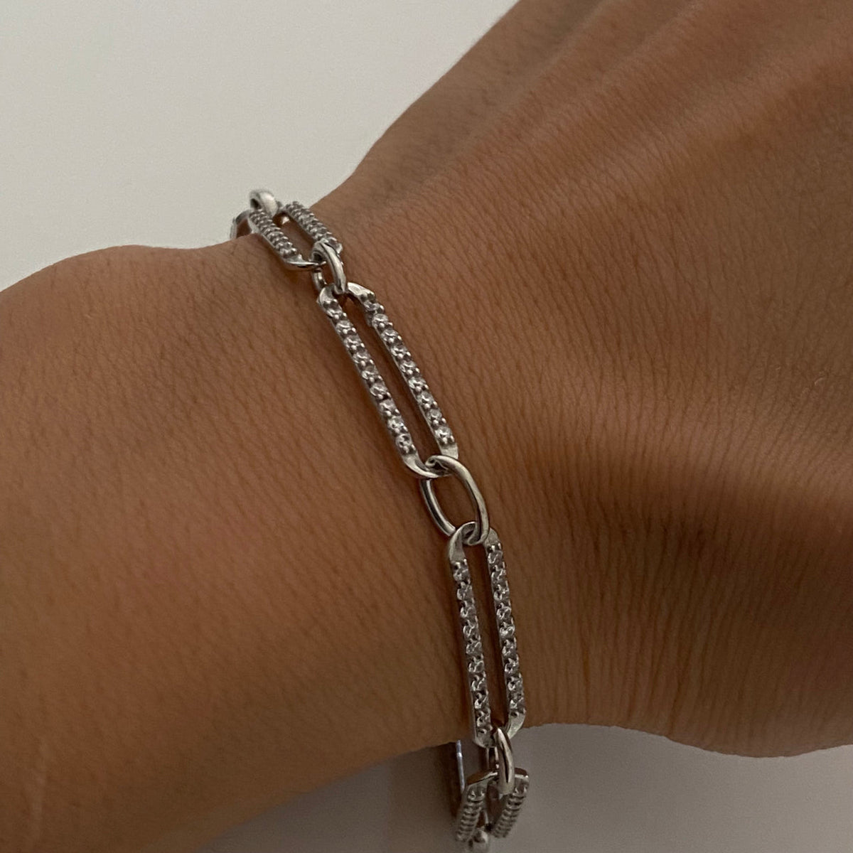 Taşlı Ataç Zincir Bileklik | 925 Ayar Gümüş – Jeweliay Jewelry – 8