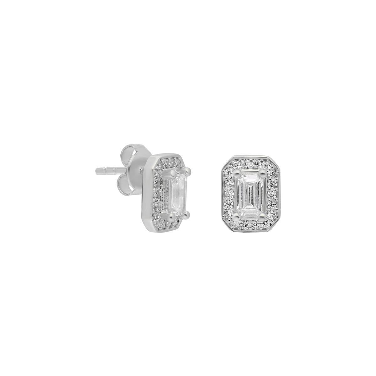 Tektaş Montür Baget Taşlı Küpe | 925 Ayar Gümüş – Jeweliay Jewelry – 2 – Silver beyaz fon #RENK_silver