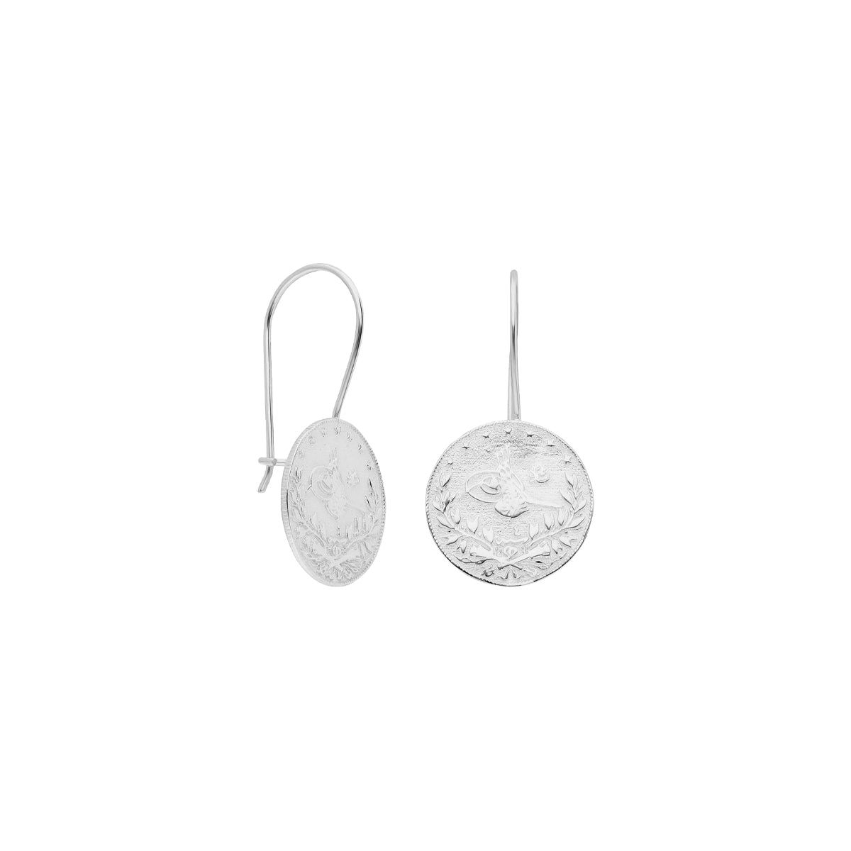 Tel Mengeçli Tuğralı Reşat Küpe | 925 Ayar Gümüş – Jeweliay Jewelry – 2 – Silver beyaz fon #RENK_silver