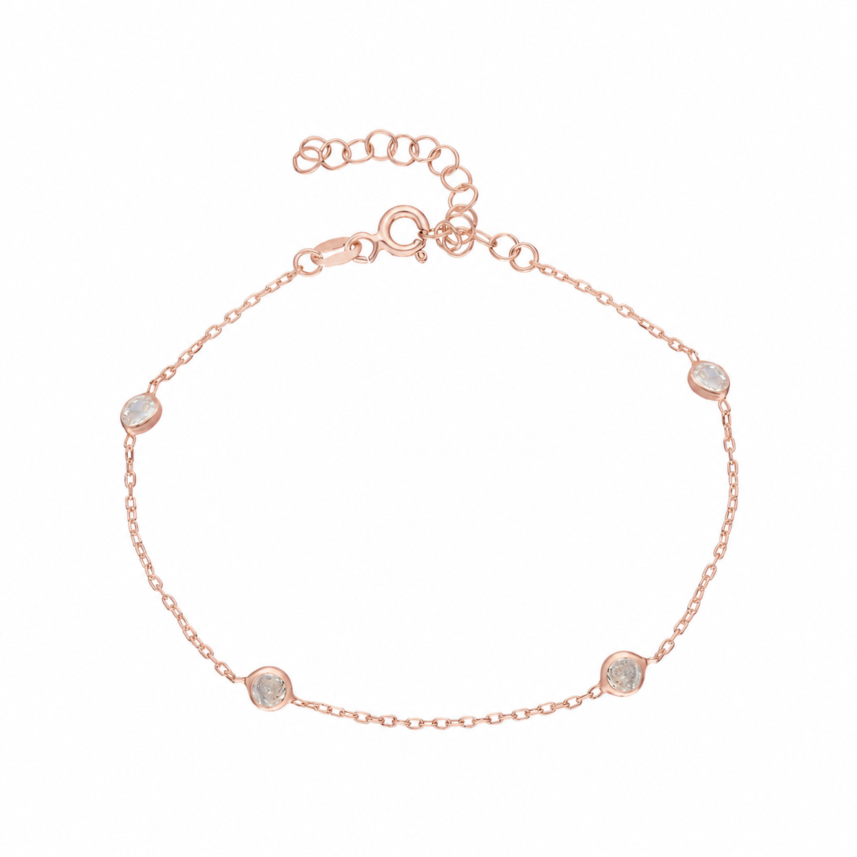Kapama Taşlı Bileklik | 925 Ayar Gümüş – Jeweliay Jewelry – 4 – Rose beyaz fon #RENK_rose