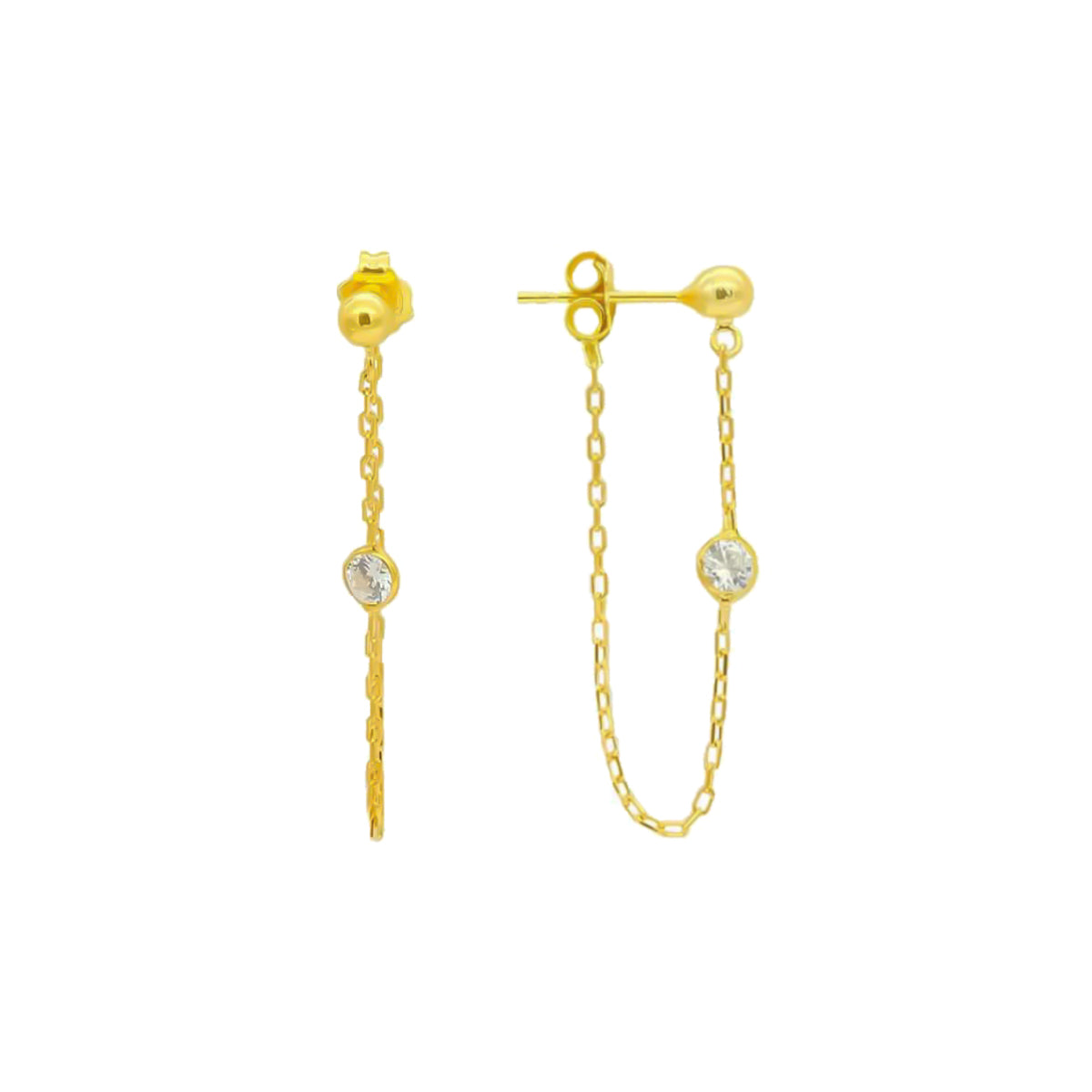 Kapama Taşlı Çivili Top Küpe | 925 Ayar Gümüş – Jeweliay Jewelry – 1 – Gold beyaz fon #RENK_gold