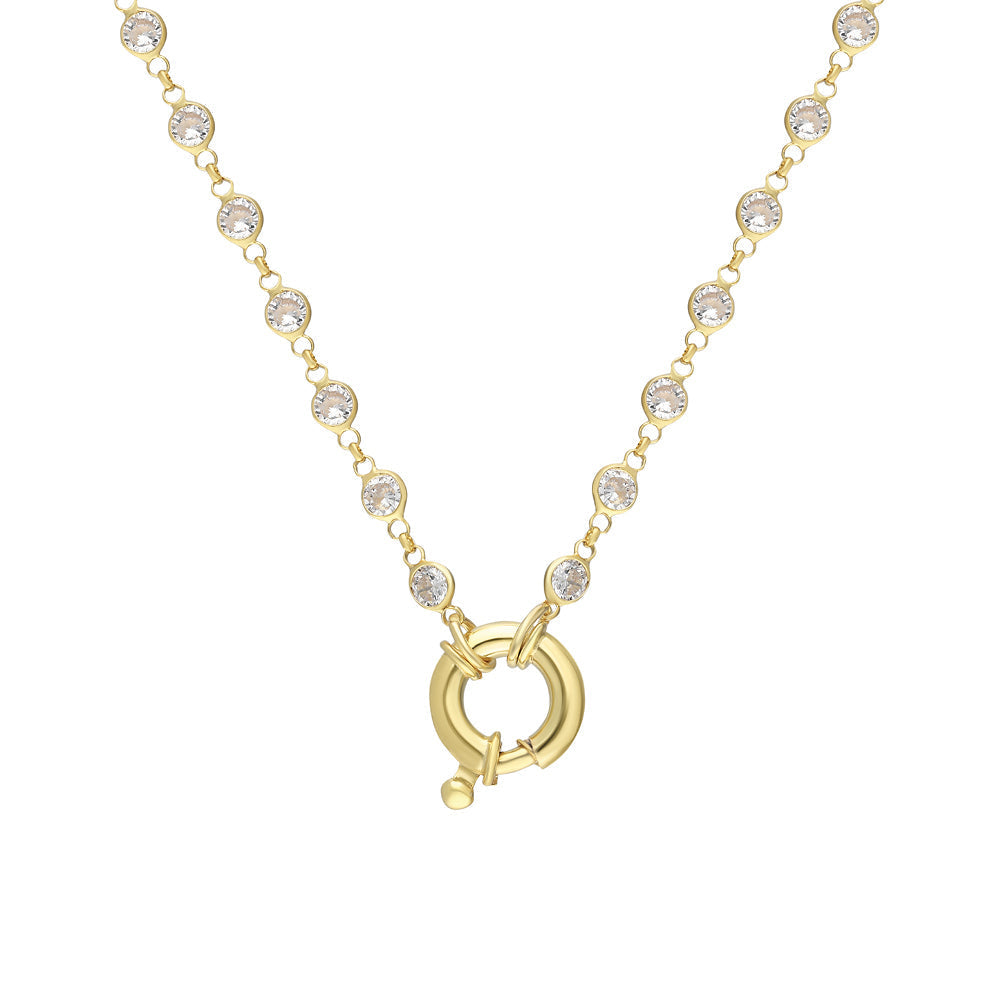 Kapama Taşlı Gemici Kilitli Zincir Kolye | 925 Ayar Gümüş – Jeweliay Jewelry – 1 – Gold beyaz fon #RENK_gold