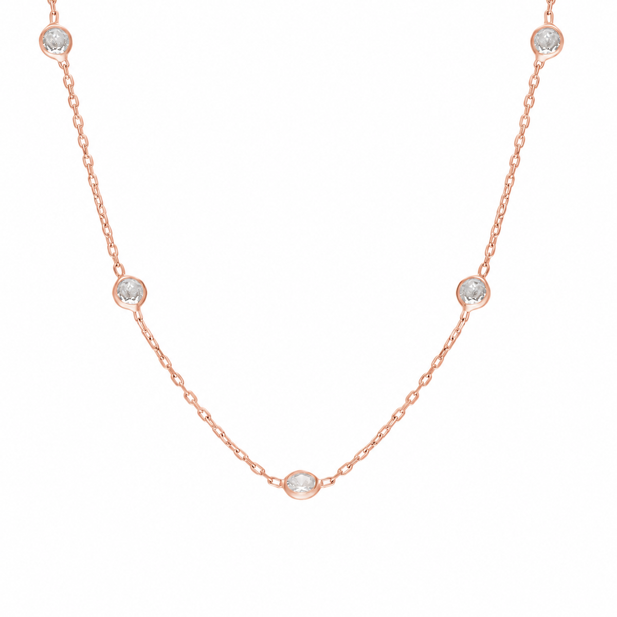 Kapama Taşlı Kolye | 925 Ayar Gümüş – Jeweliay Jewelry – 3 – Rose beyaz fon #RENK_rose