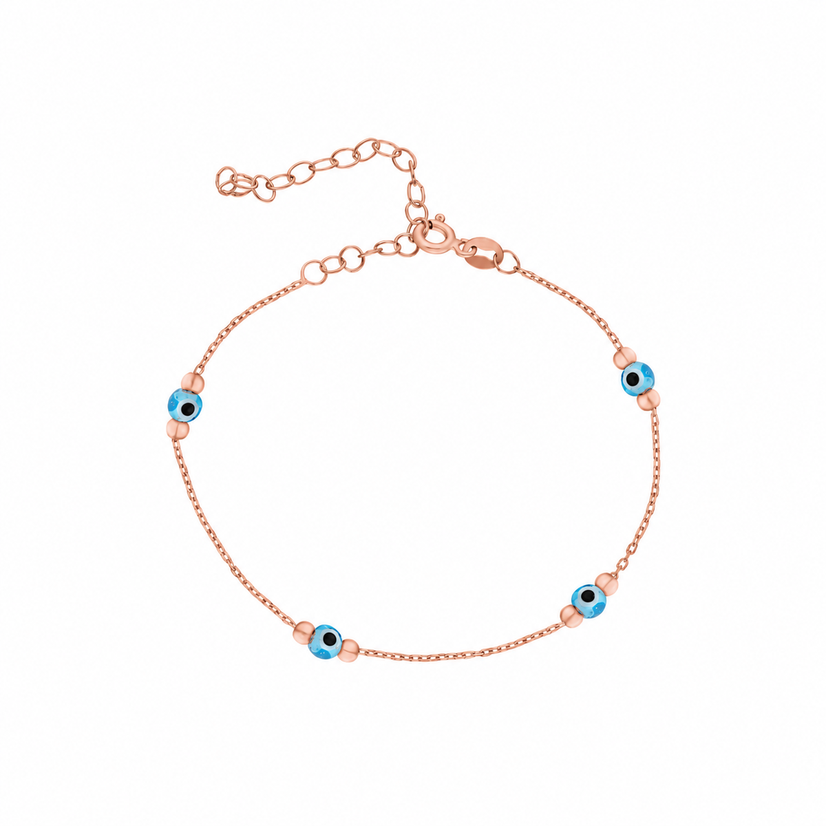 Toplu Göz Nazar Bileklik | 925 Ayar Gümüş – Jeweliay Jewelry – 3 – Rose beyaz fon #RENK_rose