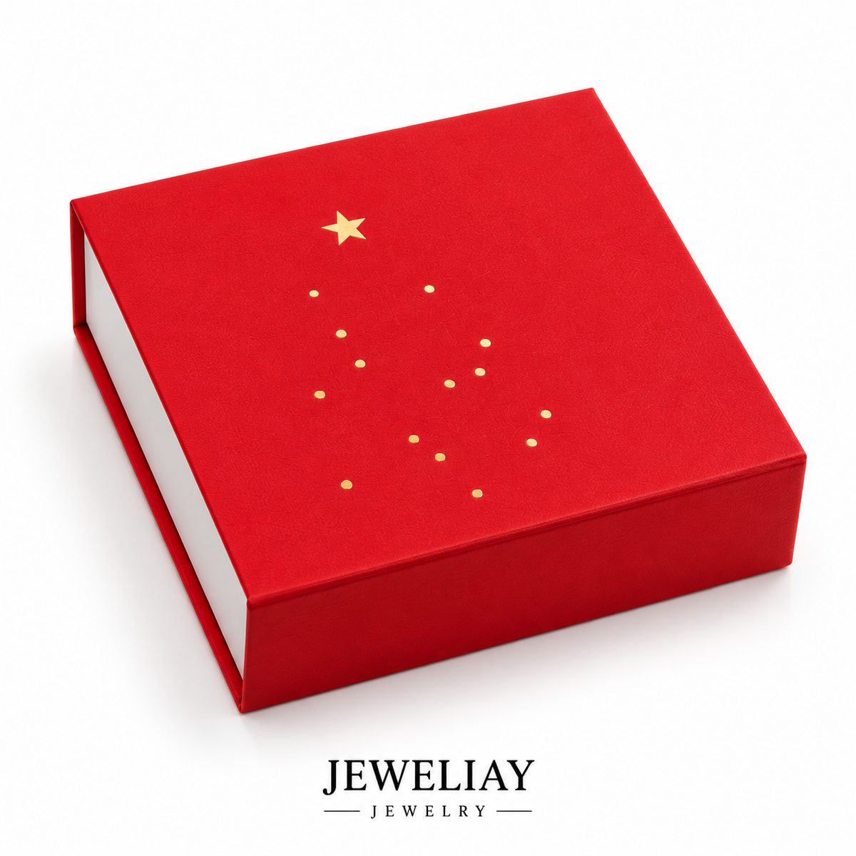 Yılbaşı Ağacı Desenli Kırmızı Takı Kutusu – Jeweliay Jewelry – 2