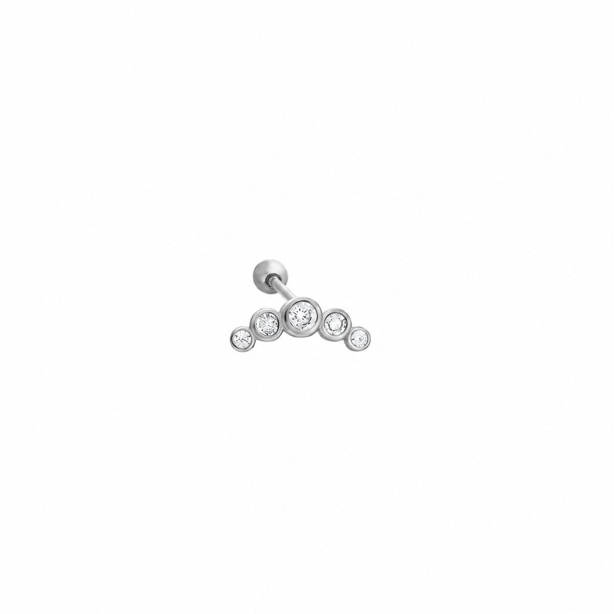 Zirkon Beş Taşlı Piercing | 925 Ayar Gümüş – Jeweliay Jewelry – 2 – Silver beyaz fon #RENK_silver