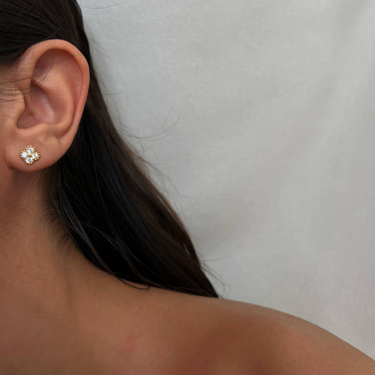 Zirkon Taşlı Çiçek Küpe | 925 Ayar Gümüş – Jeweliay Jewelry – 5