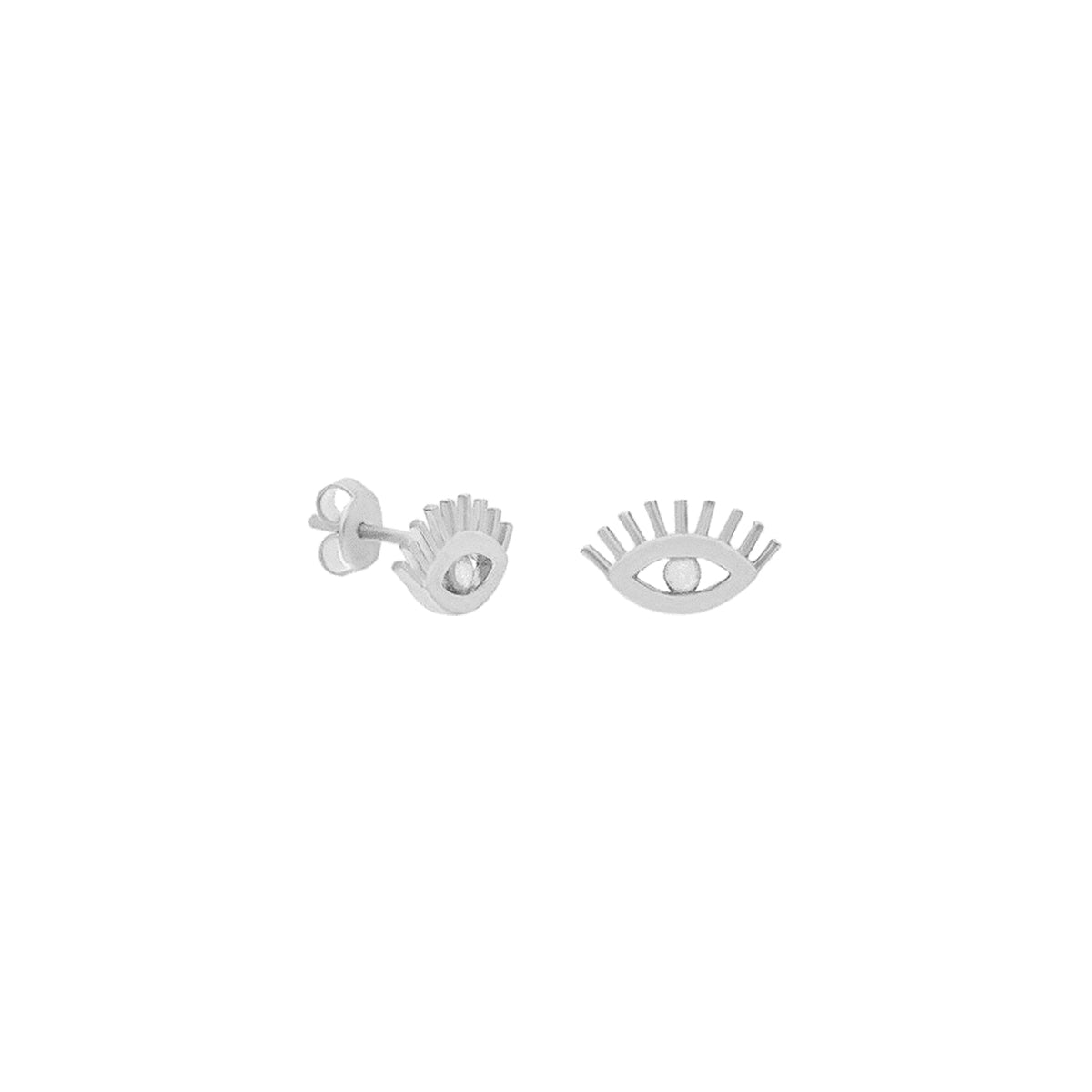 Zirkon Taşlı Çivili Göz Küpe | 925 Ayar Gümüş – Jeweliay Jewelry – 2 – Silver beyaz fon #RENK_silver
