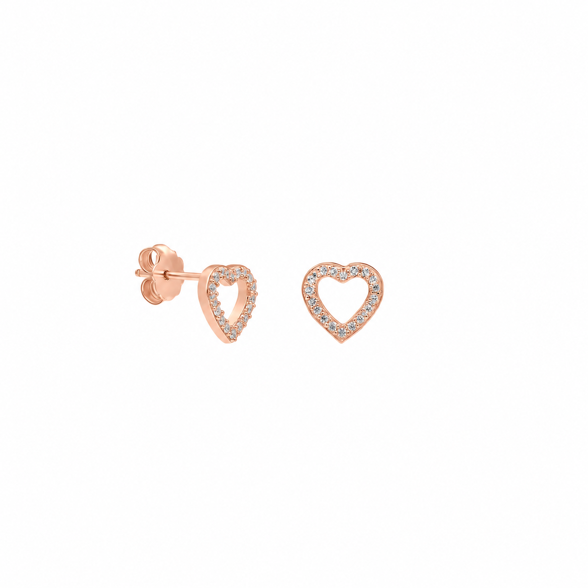 Zirkon Taşlı Çivili Kalp Küpe | 925 Ayar Gümüş – Jeweliay Jewelry – 3 – Rose beyaz fon #RENK_rose