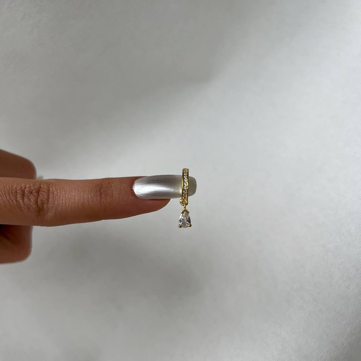 Zirkon Taşlı Damla Taş Sallantılı Küpe | 925 Ayar Gümüş – Jeweliay Jewelry – 5