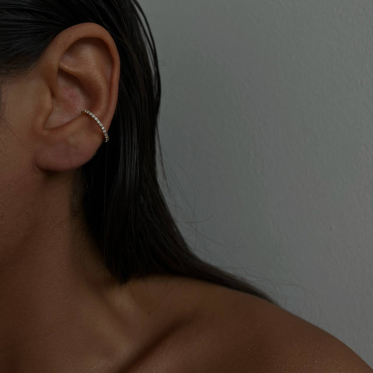 Zirkon Taşlı Halka Kıkırdak Küpe | 925 Ayar Gümüş – Jeweliay Jewelry – 4
