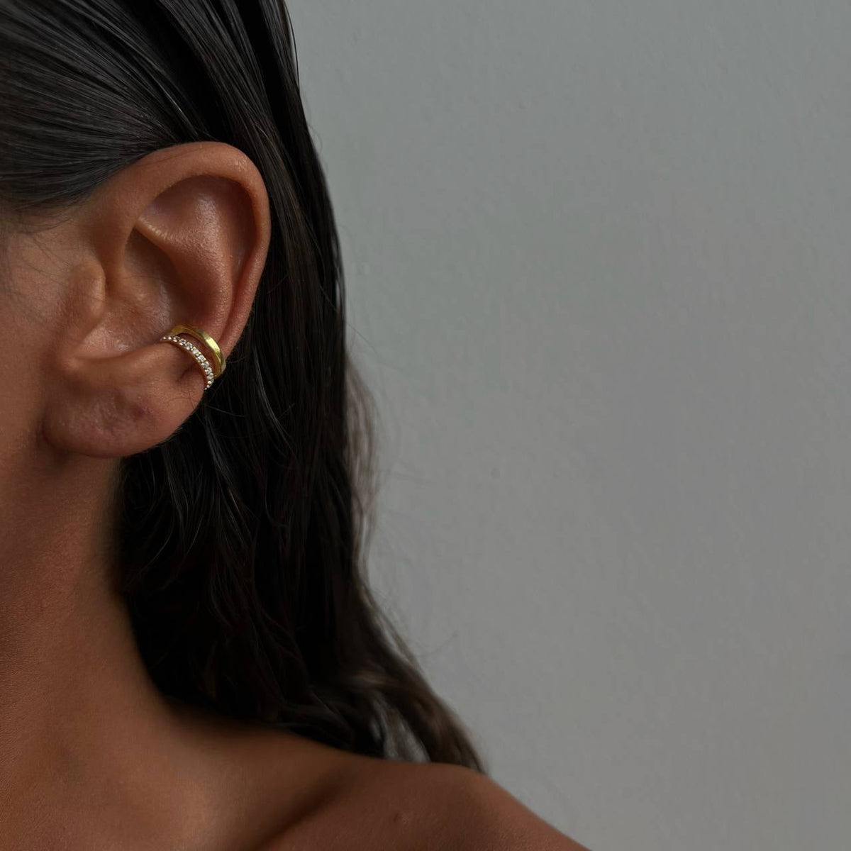 Zirkon Taşlı İkili Kıkırdak Küpe | 925 Ayar Gümüş – Jeweliay Jewelry – 5
