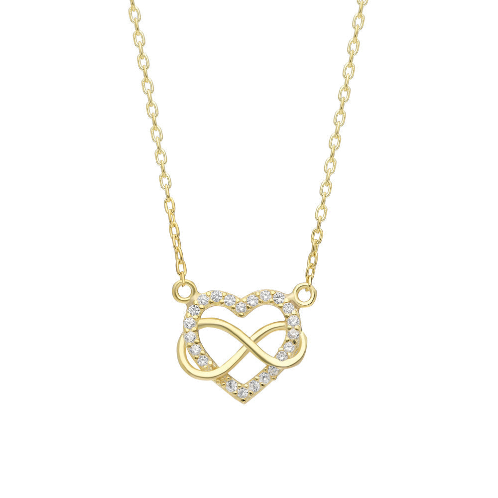 Zirkon Taşlı İnfinity Love Kolye | 925 Ayar Gümüş – Jeweliay Jewelry – 1 – Gold beyaz fon #RENK_gold
