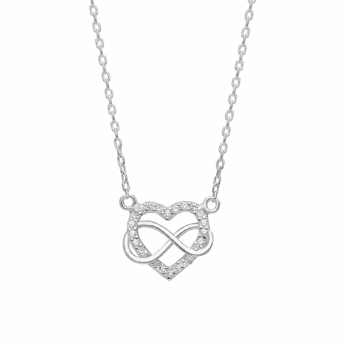 Zirkon Taşlı İnfinity Love Kolye | 925 Ayar Gümüş – Jeweliay Jewelry – 2 – Silver beyaz fon #RENK_silver