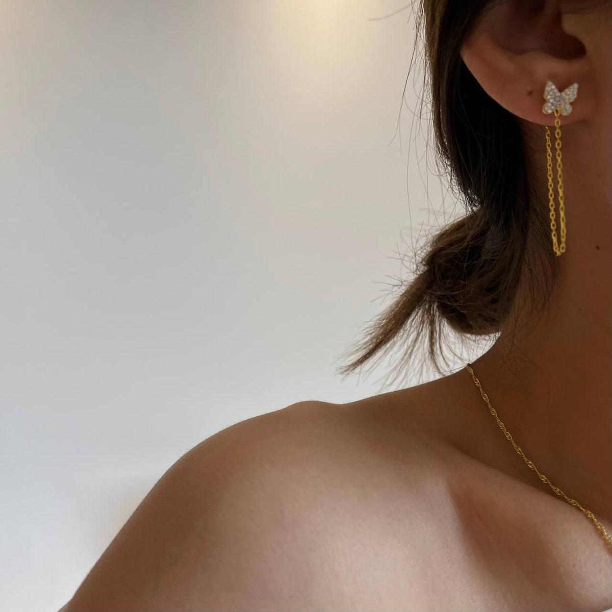 Zirkon Taşlı Kelebek Sallantılı Küpe | 925 Ayar Gümüş – Jeweliay Jewelry – 5