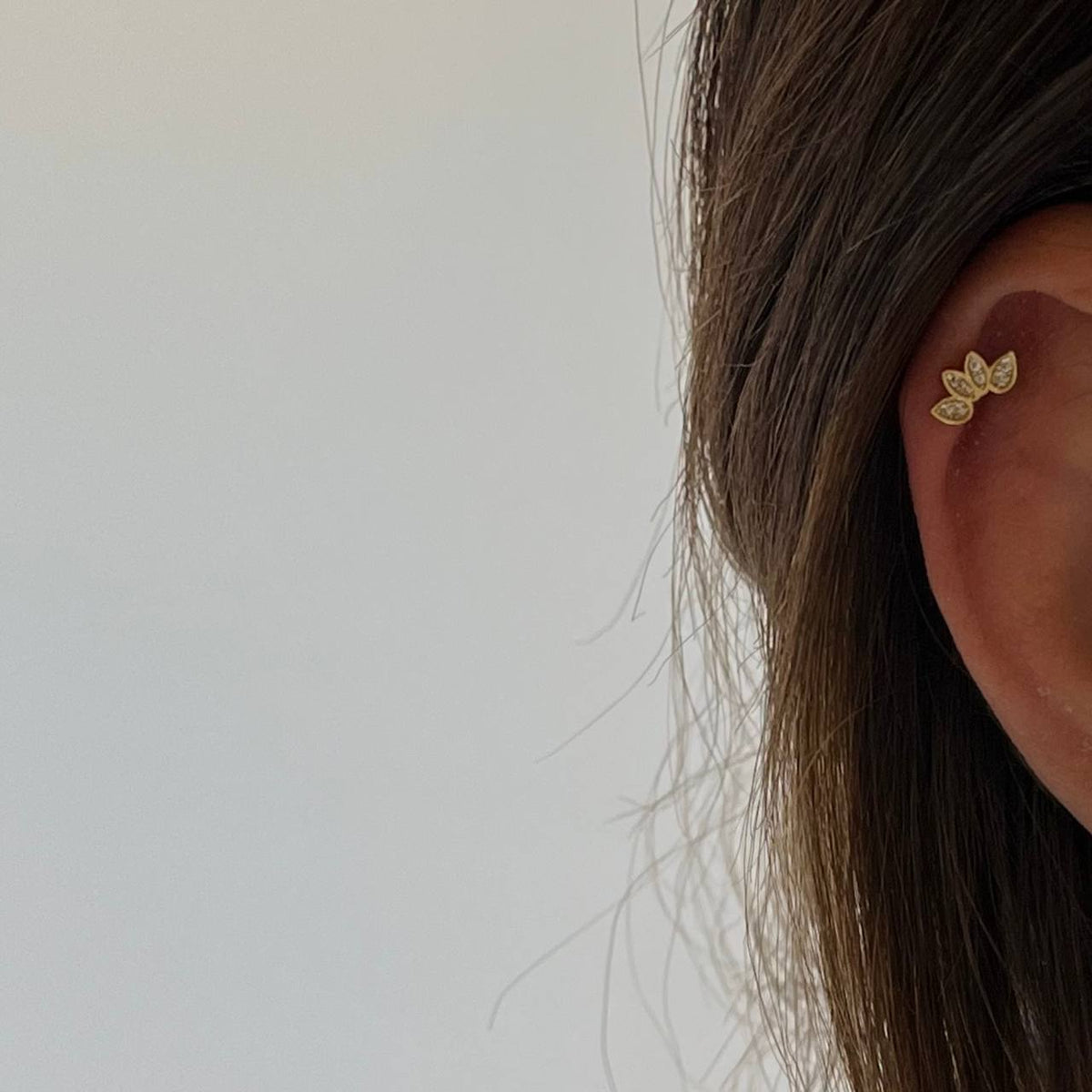 Zirkon Taşlı Lotus Çiçeği Piercing | 925 Ayar Gümüş – Jeweliay Jewelry – 4