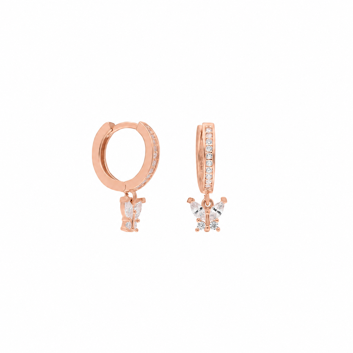 Zirkon Taşlı Mengeç Minimal Kelebek Sallantılı Küpe | 925 Ayar Gümüş – Jeweliay Jewelry – 3 – Rose beyaz fon #RENK_rose