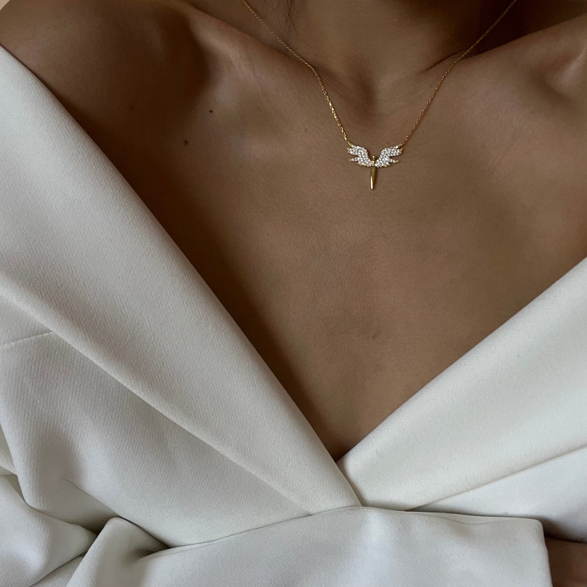 Zirkon Taşlı Mikail Melek Kolye | 925 Ayar Gümüş – Jeweliay Jewelry – 6