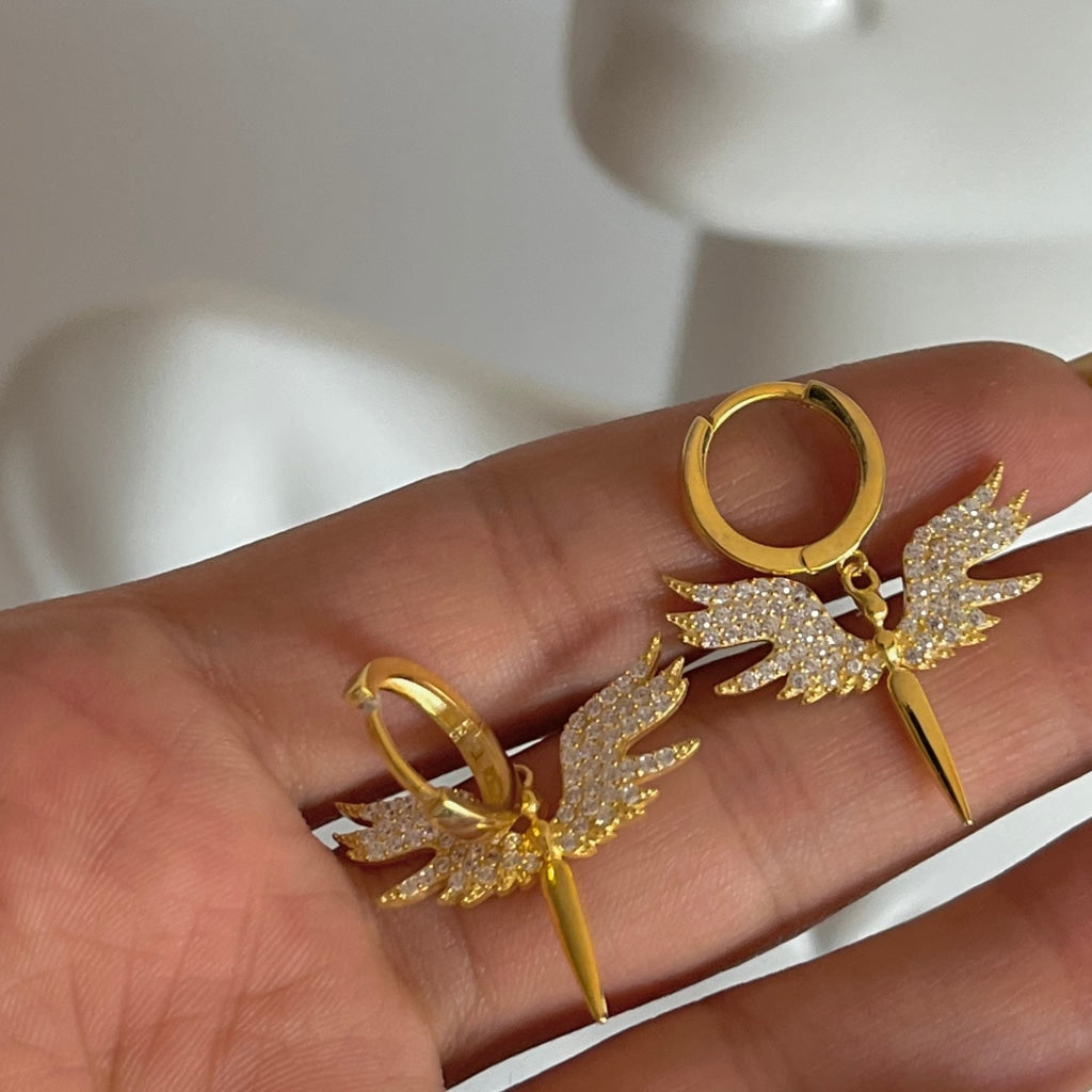 Zirkon Taşlı Mikail Melek Küpe | 925 Ayar Gümüş – Jeweliay Jewelry – 7
