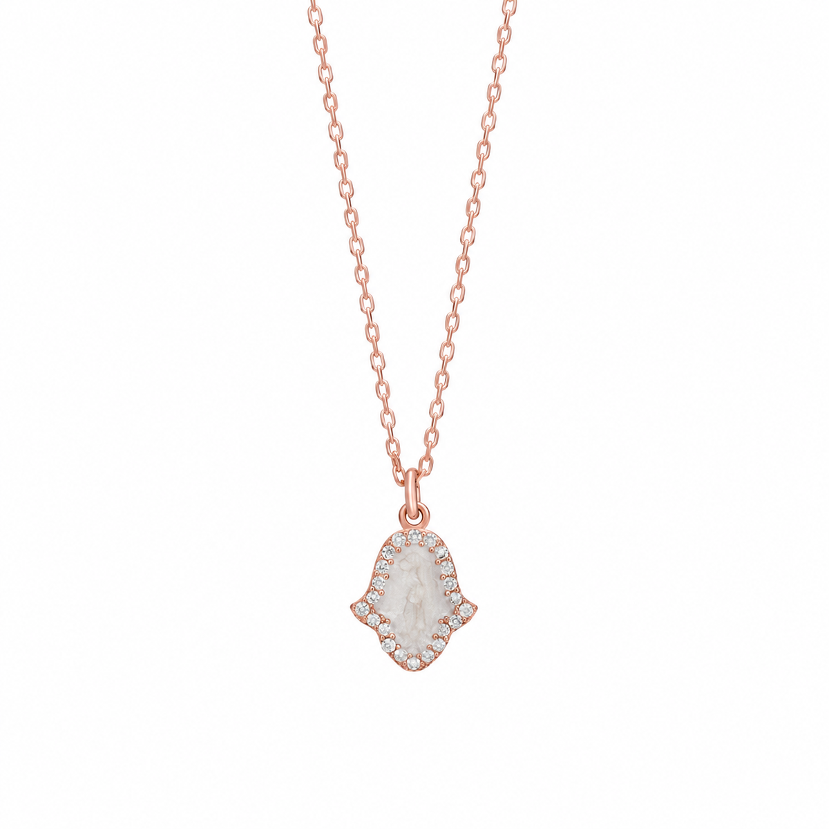 Zirkon Taşlı Mineli Fatma Ana Eli Kolye | 925 Ayar Gümüş – Jeweliay Jewelry – 3 – Rose beyaz fon #RENK_rose
