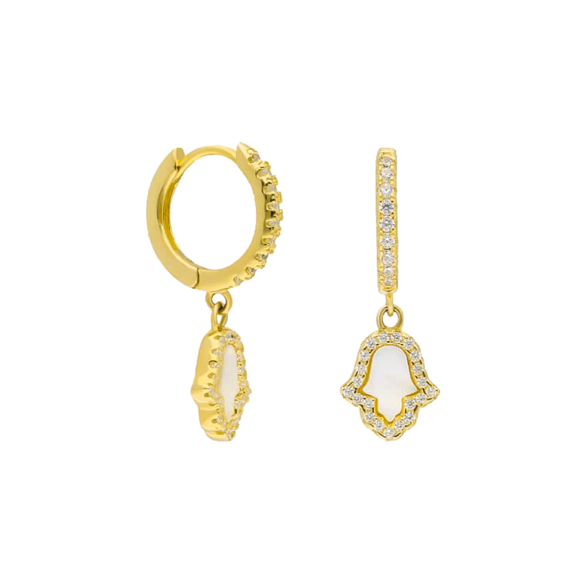 Zirkon Taşlı Mineli Fatma Ana Eli Küpe | 925 Ayar Gümüş – Jeweliay Jewelry – 1 – Gold beyaz fon #RENK_gold