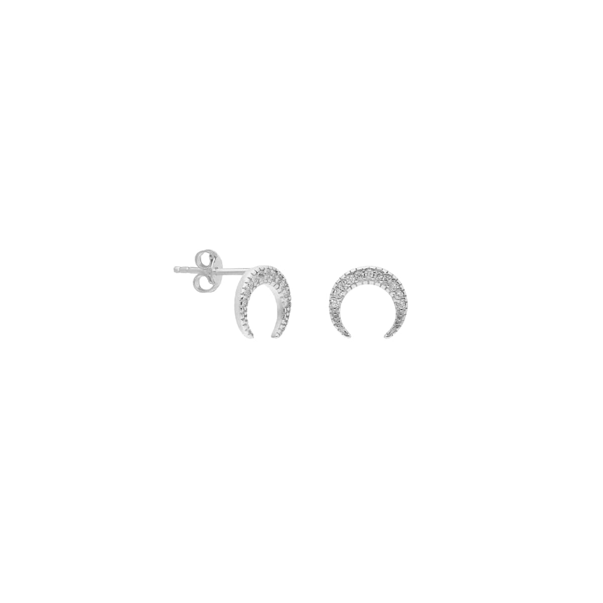 Zirkon Taşlı Mini Ay Küpe | 925 Ayar Gümüş – Jeweliay Jewelry – 2 – Silver beyaz fon #RENK_silver