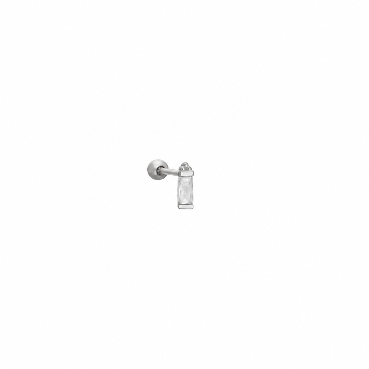 Zirkon Taşlı Mini Baget Piercing | 925 Ayar Gümüş – Jeweliay Jewelry – 2 – Silver beyaz fon #RENK_silver