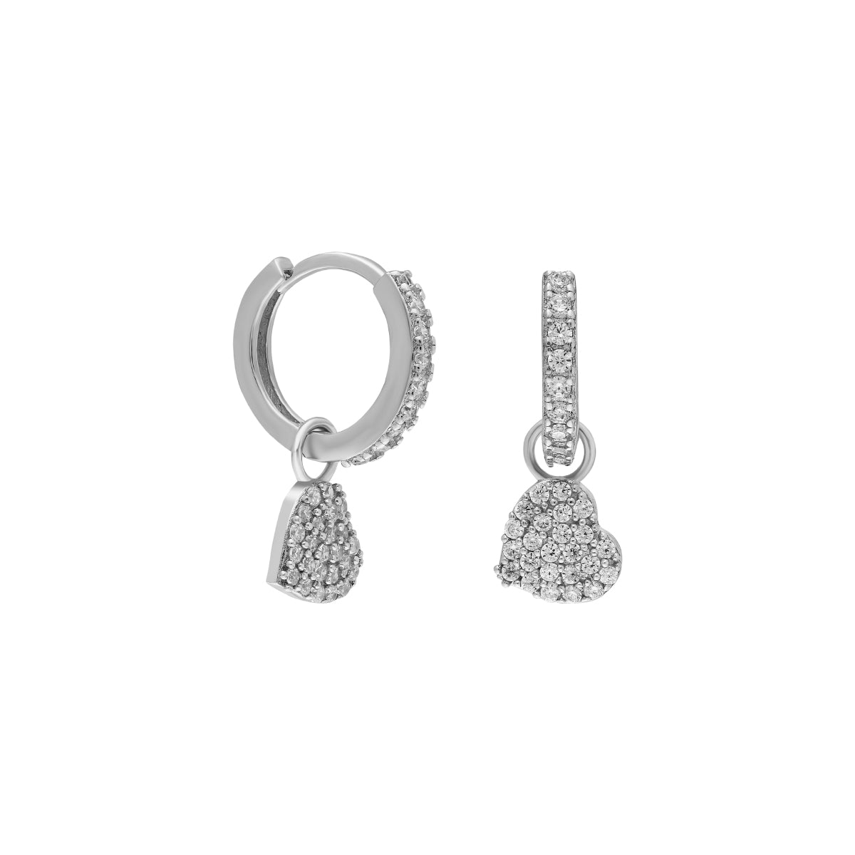 Zirkon Taşlı Minimal Kalp Sallantılı Küpe | 925 Ayar Gümüş – Jeweliay Jewelry – 2 – Silver beyaz fon #RENK_silver
