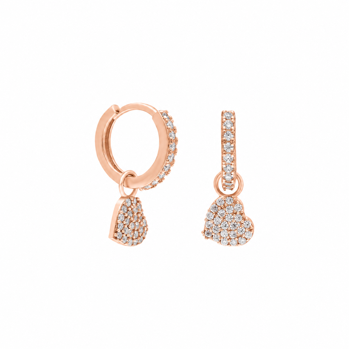 Zirkon Taşlı Minimal Kalp Sallantılı Küpe | 925 Ayar Gümüş – Jeweliay Jewelry – 3 – Rose beyaz fon #RENK_rose