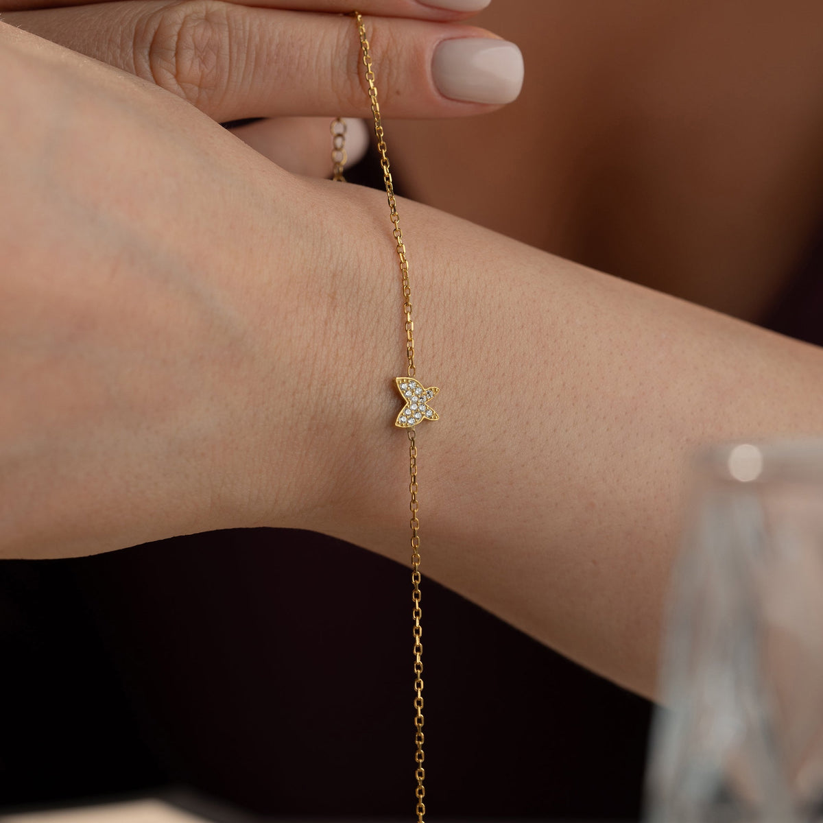 Zirkon Taşlı Minimal Kelebek Bileklik | 925 Ayar Gümüş – Jeweliay Jewelry – 7