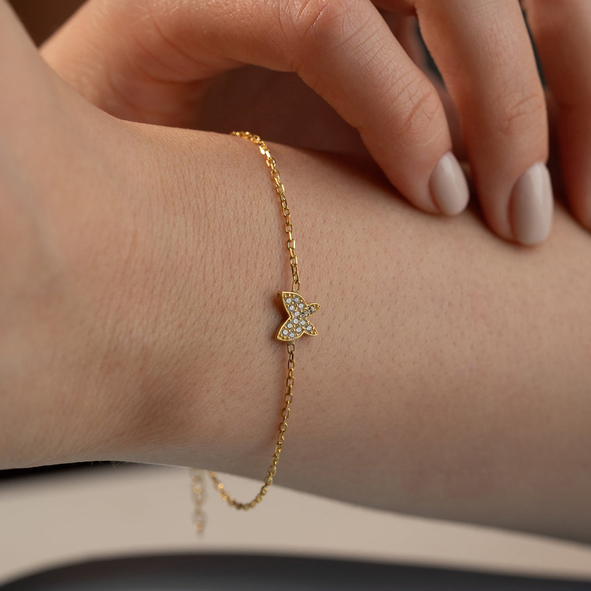 Zirkon Taşlı Minimal Kelebek Bileklik | 925 Ayar Gümüş – Jeweliay Jewelry – 9