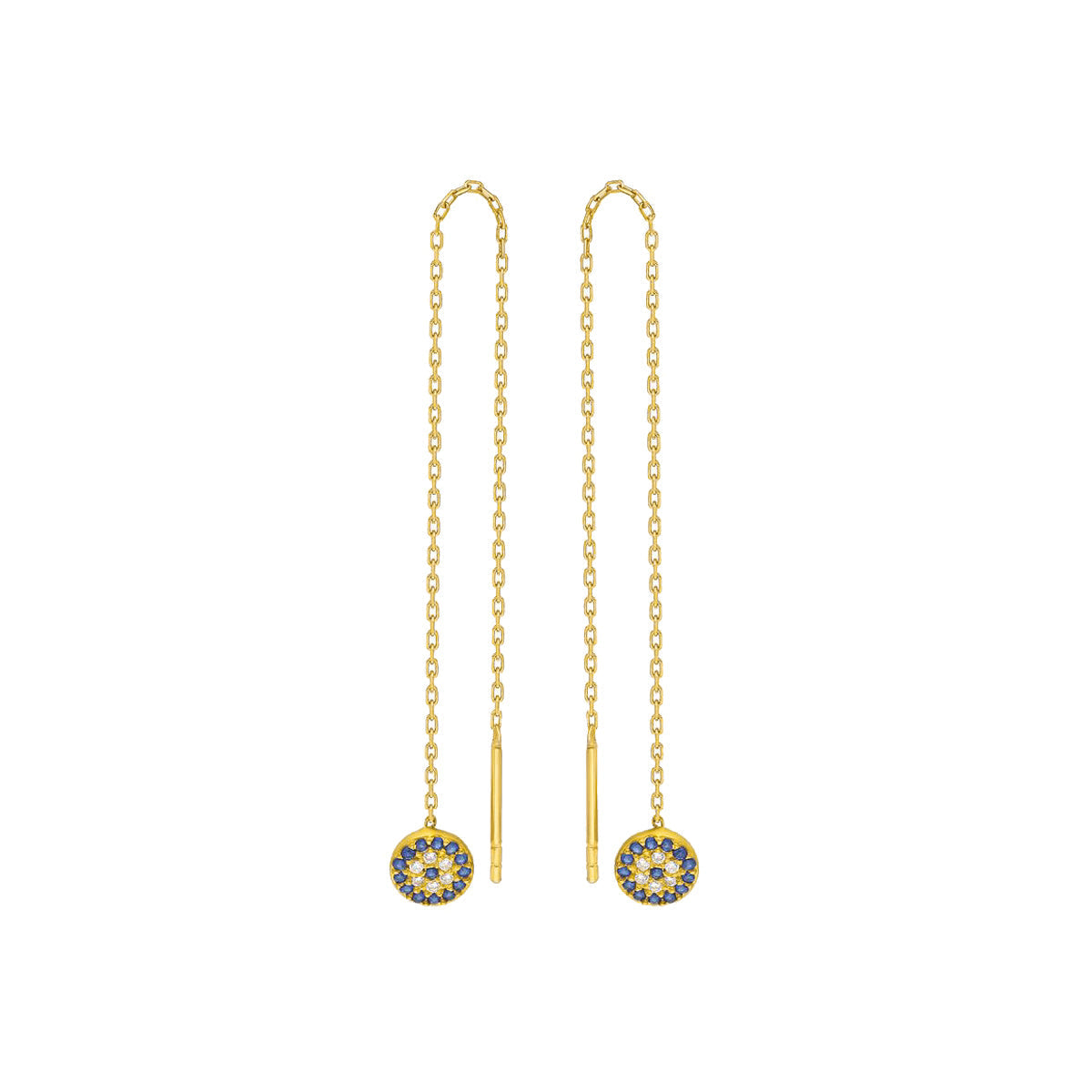 Zirkon Taşlı Nazar Sallantılı Tasarım Küpe | 925 Ayar Gümüş – Jeweliay Jewelry – 1 – Gold beyaz fon #RENK_gold